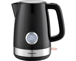 Inventum HW917B - Retro waterkoker - Inhoud 1,7 liter - Temperatuurindicator - Kunststof - 2200 watt - Zwart/RVS