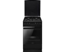 Inventum VFG5020GZWA - Vrijstaand gasfornuis - Elektrische hetelucht oven - 4 kookzones - 50 cm - 62 liter - Zwart