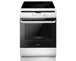 Inventum VFI6042WIT - Vrijstaand inductie fornuis - Elektrische oven - 4 kookzones - 60 cm - 65 liter - Wit/Zwart