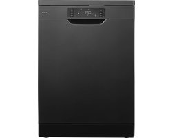 Inventum VVW6060AB energiezuinige vaatwasser - 14 couverts - Verstelbare bovenkorf - Besteklade-Bestekmand - Stil: 42 dB - 9 programma’s - Deur opent automatisch - Startuitstel - Energielabel A - Vrijstaand - Matzwart