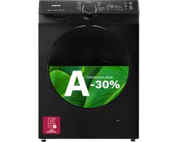 Inventum VWM8030B Wasmachine - 8kg - 1400 toeren - Energielabel A-30% - Stoomfunctie - Zwart