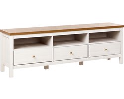 INVERELL - TV-meubel - Wit/Bruin - Vezelplaat
