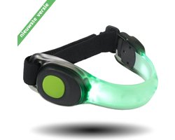InVincer® - Hardloop verlichting - Hardloop lampjes inclusief batterijen - LED verlichting om je arm - Running light - safety sport armband - Lampje Hardlopen - Reflecterende armband - Water resistant - Kleur: Groen