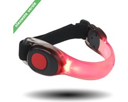 InVincer® - Hardloop verlichting - Hardloop lampjes inclusief batterijen - LED verlichting om je arm - Running light - safety sport armband - Lampje Hardlopen - Reflecterende armband - Water resistant - Kleur: Rood
