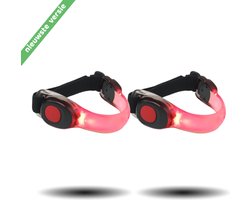 InVincer® ledarmband hardloopverlichting - Set 2 stuks Hardloop lampjes incl batterij - arm LED verlichting - Water proof - Kleur Rood
