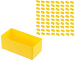 Inzetdozen Set Van 80 Stuks - Gele Inzetboxen 108 x 54 x 45 mm - Organizer Voor Assortimentsdozen Koffers Laden En Kasten - Voor Kleine Onderdelen En Accessoires