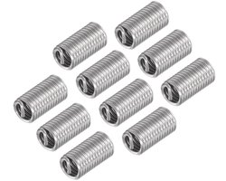 Inzetstukken met staaldraad 1/4-20 UNC, 15 mm lengte roestvrij staal voor autoreparaties, 10 stuks voor duurzame bevestiging en montage