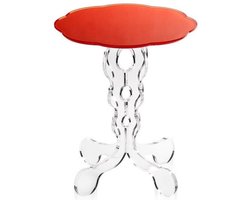 Iplex Design Arabesco nachtkastje salontafel in acrylic glas oranje transparante bijzettafel