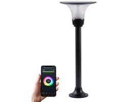 Iplux® Florence - Slimme Staande Solar Lamp 62cm - Smartphone App Control - Warm Wit + Kleur - IP65 Waterproof