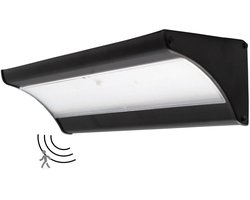 Iplux® Solar LED Wandlamp SafeSense Elite - 1100 lumen - Hoge Kwaliteit - Bewegingssensor - IP65 - 4000K - Aluminium