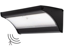 Iplux® Solar LED Wandlamp SafeSense Pro - 900 lumen - Hoge Kwaliteit - Bewegingssensor - IP65 - 4000K - Aluminium