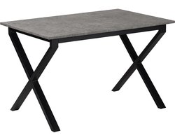 Ipswich|Eettafel 120x80 cm, 6 plaatsen in beton uiterlijk