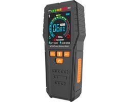 Iqonic Vochtmeter Muren - Hygrometer - Hout - Pleisterwerken - Bouwmaterialen - Zwart - Pinless - Incl. Beschermhoes en batterijen