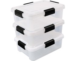 IRIS Airtight Opbergbox - 10L - Kunststof - Transparant - Set van 3