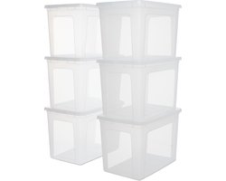 IRIS Clearbox Opbergbox - 70L - Kunststof - Transparant - Set van 6