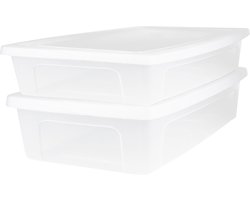 IRIS Clearbox Opbergbox - onder-het-bed - 30L - Kunststof - Transparant - Set van 2