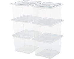 IRIS Useful Storage Box Opbergbox - 10L - Kunststof - Transparant - Set van 6