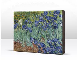 Irissen - Vincent van Gogh - 26 x 19,5 cm - Niet van echt te onderscheiden schilderijtje op hout - Mooier dan een print op canvas - Laqueprint.