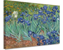 Irissen - Vincent van Gogh schilderijen - Irissen wanddecoratie - Schilderijen canvas Bloemen - Wanddecoratie kinderkamer - Canvas schilderij woonkamer - Schilderijen 90x60 cm