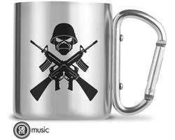 Iron Maiden Tasse mit Karabinerhaken Kop zilverkleurig Metaal Unisex - Band merch, Bands, Festival