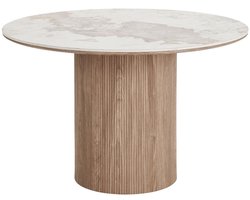 Isa eetkamertafel Ø120cm keramiek wit.