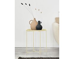 Isabella | Bijzettafel | vanille | metaal | Ø 47 H 51 cm | bijzettafel | bijzettafel buiten | bijzettafel industrieel | salontafel | klein bijzettafeltje | Wood Selections