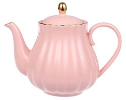 Isabelle Rose theepot - Porseleinen theepot - Theepot 800ml - Stijlvolle theepot - Roze theepot - Chique theepot