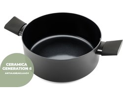 ISENVI Avon keramische kookpan 28 CM - Ergo greep - Antraciet - Keramisch - 100% PFAS, PTFE en PFOA vrij - 100% duurzaam - Unieke Antiaanbaklaag - Non-stick bodem - Vaatwasbestendig - Geschikt voor alle warmtebronnen inclusief inductie