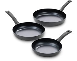 ISENVI Avon Koekenpan Set - Pannenset Inductie - Keramisch - 8 Delig - PFAS, PTFE Vrij - Alle warmtebronnen - Koekenpannenset