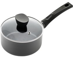 ISENVI Avon Steelpan met Deksel - 16 cm - Keramisch - Ergo greep - Sauspan - Geschikt voor Inductie - PFAS, PTFE Vrij