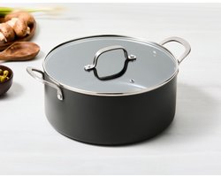 ISENVI Murray Kookpan met Deksel - 28 cm - Keramisch - RVS Greep - Geschikt voor Inductie - PFAS, PTFE en PFOA Vrij