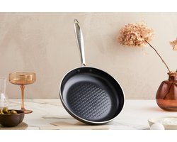 ISENVI Victoria Forged combideal 2 Delig - Koekenpannen - RVS - Antraciet - Keramisch - 100% PFAS, PTFE vrij - 100% duurzaam - Unieke Antiaanbaklaag - Non-stick bodem - Geschikt voor alle warmtebronnen inclusief inductie