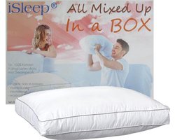 iSleep All Mixed Up In A Box | Boxkussen | Latex Sticks met Dreampearls | 1200 Gram Kussen Vulling | Veerkrachtig Hoofdkussen | Ventilerend & Wasbaar | 50x60x10 cm