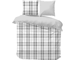 iSleep Dekbedovertrek Kees - Eenpersoons - 140x200/220 cm - Grijs