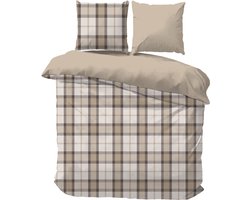 iSleep Dekbedovertrek Kees - Eenpersoons - 140x200/220 cm - Zand