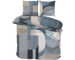 iSleep Dekbedovertrek Xavi - Eenpersoons - 140x200/220 cm - Blauw