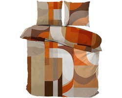 iSleep Dekbedovertrek Xavi - Tweepersoons - 200x200/220 cm - Oranje