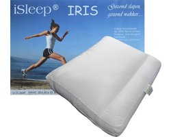 iSleep Iris Hoofdkussen - Boxkussen met Neksteun - Dreampearls - 50x60x10 cm - Wit