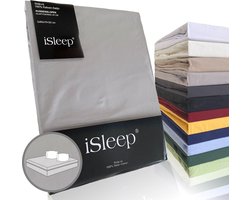 iSleep Katoen-Satijnen Kussenslopen (2 Stuks) - 60x70 cm - Zilver