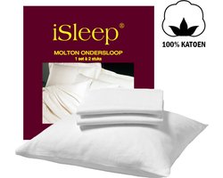 iSleep Molton Kussenslopen (2 stuks) - 100% Katoen - Hotelsluiting - 60x70 cm - Wit