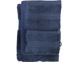 iSleep Terry Badtextiel - Voordeelset (4 Handdoeken + 4 Washandjes) - Donker Blauw