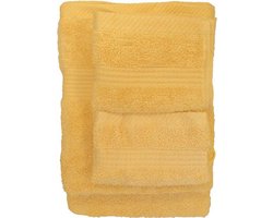 iSleep Terry Badtextiel - Voordeelset (4 Handdoeken + 4 Washandjes) - Oker Geel