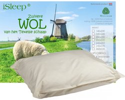 iSleep Wollen Hoofdkussen Basic - 60x70 cm - Ecru