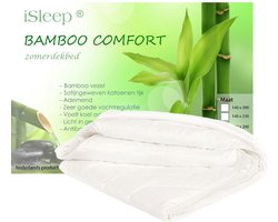 iSleep Zomerdekbed Bamboo Comfort - 100% Bamboe Zomer Dekbed Kinder - Kinderdekbed - Ledikant - 100x135 cm - Wit