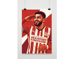 Ismael Saibari Poster - Voetbal Posters - Sport - Pop Art - Atleet - Wanddecoratie Woonkamer - 180 gram papier - XS6880WV - Formaat 30 x 40cm