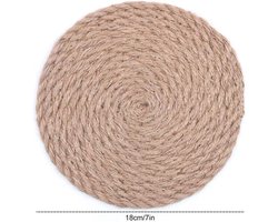 Isolatie Pads van Handgeweven Rotan - Cup Coasters voor Warme Dranken - Hittebestendige Basisplaten voor Pannen - Keukenaccessoires voor Eetkamer - Set van 7