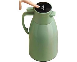 Isolatiekan Koffie - Thermoskan Warme Dranken - Dranken Warm Houden - Digitaal Temperatuurdisplay - 1.6 Liter - Groen