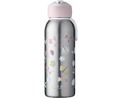 Isoleerfles Kind 350Ml - Mepal Campus Flip-Up - Flowers & Butterflies - Lekvrije Drinkfles Met Rietje - BPA-Vrij - Voor School En Onderweg
