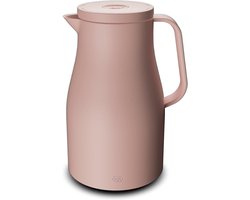 Isoleerkan 1 Liter - Thermoskan Koffiepot - Dranken Warm Houden - Biologisch Kunststof Gemaakt - 13 x 23 cm - Poederroos