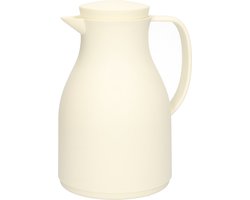 Isoleerkan - wit - met drukknop - 1 liter - Koffiekan - thermoskan - warmhoud kan - voor o.a. op de camping/onderweg